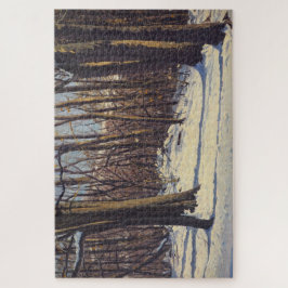 SchneeNatur-Szene farbenfrohe Schatten Puzzle