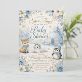 Schneengel-Baby-Party Einladung (Stehend Vorderseite)
