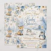 Schneengel-Baby-Party Einladung (Vorne/Hinten)
