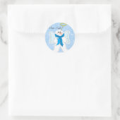 Schneengel Runder Aufkleber (Tasche)