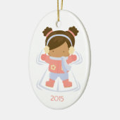 Schneengelsweihnachtsfeiertagsverzierung des keramikornament (Links)