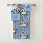 Schneeopard und Schneeflocken Badhandtuch Set (Insitu)