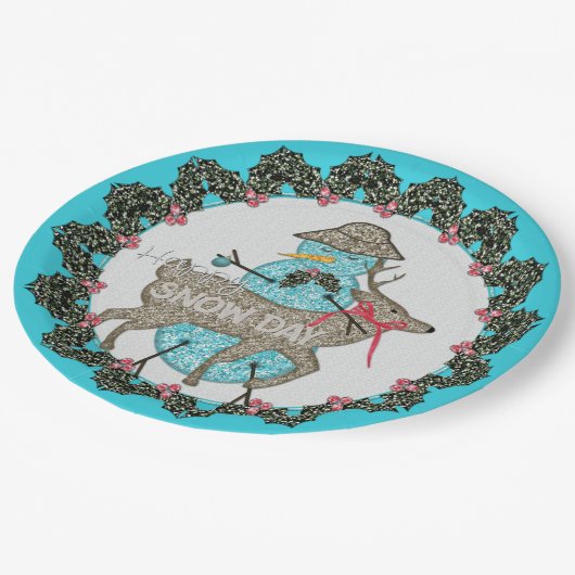 Schneepapierplatte Pappteller (Schrägansicht)