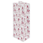 Schneeparktoile - rot geschenktüte für weinflaschen (Rückseite Schrägansicht)
