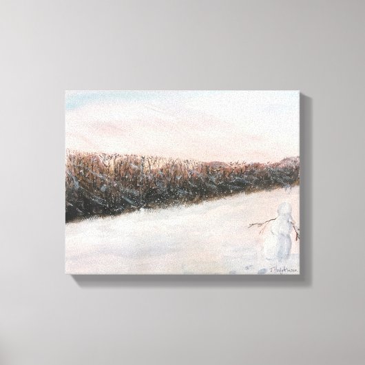 SCHNEEPERSON WATERCOLOR LEINWANDDRUCK (Vorderseite)