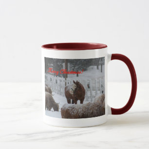 Schneepferd, frohe Weihnachten! Tasse