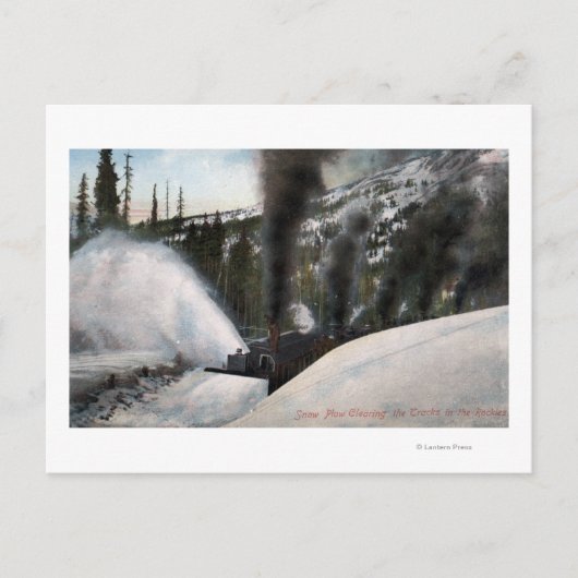 Schneepferde Bahngleise in Rocky Postkarte (Vorderseite)
