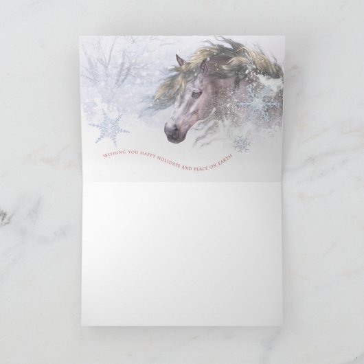 Schneepferde II Weihnachtskarte Karte (Innenseite)