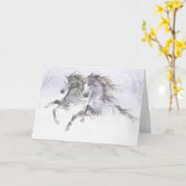 Schneepferde II Weihnachtskarte Karte (Gelbe Blume)