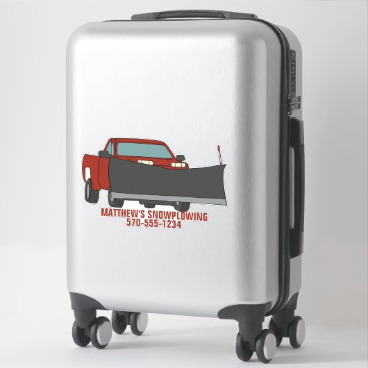 Schneepflug Lieferwagen LKW mit Pflugschnee Aufkleber (Koffer)