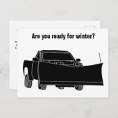Schneepflug Lieferwagen LKW mit Pflugschnee Postkarte (Vorne/Hinten)