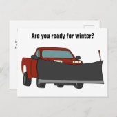 Schneepflug Lieferwagen LKW mit Pflugschnee Postkarte (Vorne/Hinten)