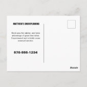 Schneepflug Lieferwagen LKW mit Pflugschnee Postkarte (Rückseite)