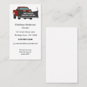 Schneepflug Lieferwagen LKW mit Pflugschnee Visitenkarte (Vorne/Hinten)