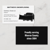 Schneepflug Lieferwagen LKW mit Pflugschnee Visitenkarte (Vorne/Hinten)