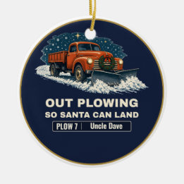 Schneepflug-LKW, damit Santa landen kann Keramik Ornament