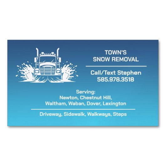 Schneepflug Magnetische Visitenkarte (Vorderseite)