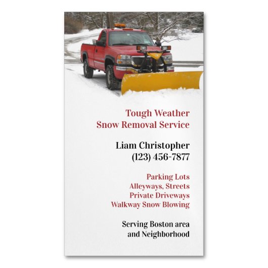 Schneepflug Magnetische Visitenkarte (Vorderseite Vertikal)