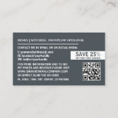 Schneepflug, Schneeentfernungsfirmenwerbung Visitenkarte (Rückseite)