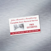 Schneepflug, Schneerücken, Dienstleistungsgeschäft Magnetische Visitenkarte (Beispiel)