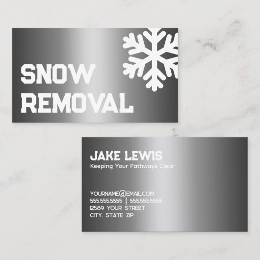 Schneepflug-Unternehmer Visitenkarte (Vorne/Hinten)