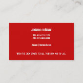 Schneepflug Visitenkarten Visitenkarte (Rückseite)