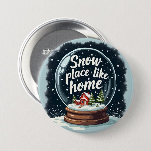 Schneeplatz wie Zuhause Button (Vorne & Hinten)
