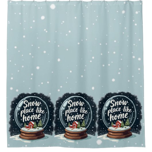 Schneeplatz wie Zuhause Duschvorhang (Vorderseite)