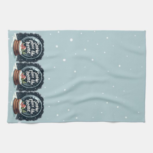 Schneeplatz wie Zuhause Geschirrtuch (Horizontal)