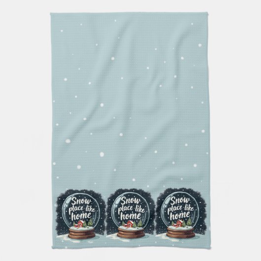 Schneeplatz wie Zuhause Geschirrtuch (Vertikal)