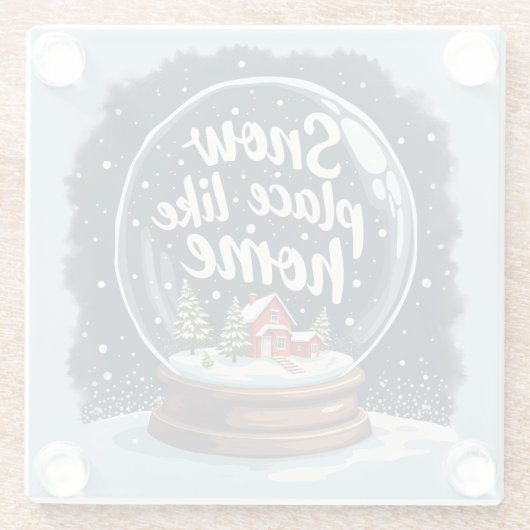 Schneeplatz wie Zuhause Glasuntersetzer (Rückseite)