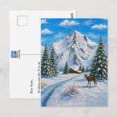 Schneepostkarte vom Bergtal Postkarte (Vorne/Hinten)
