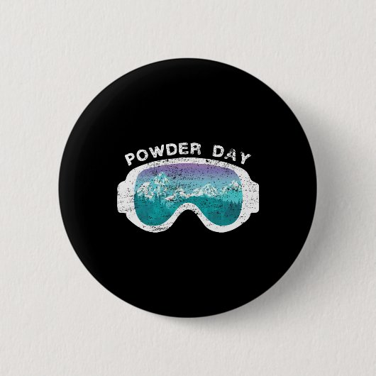 Schneepowder Day Snowboarden Mountain Sport Button (Vorderseite)