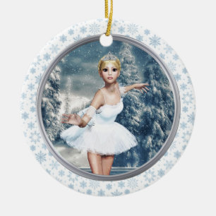 Schneeprinzessin Ballerina Personalisierte Einrich Keramikornament