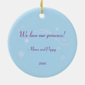 SchneePrinzessin mit braunem Haar Keramik Ornament (Hinten)