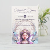 Schneeprinzessin Rosa Fee magisch verzaubert Winte Einladung (Stehend Vorderseite)