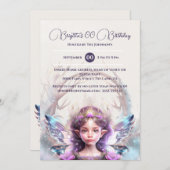 Schneeprinzessin Rosa Fee magisch verzaubert Winte Einladung (Vorne/Hinten)