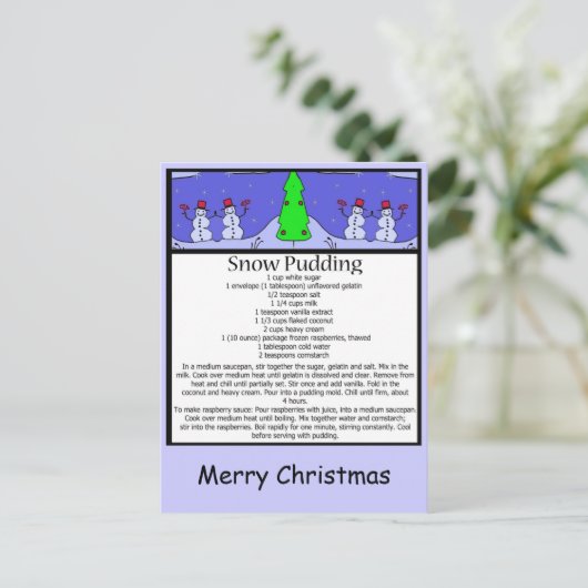 Schneepudding, Frohe Weihnachten (Stehend Vorderseite)