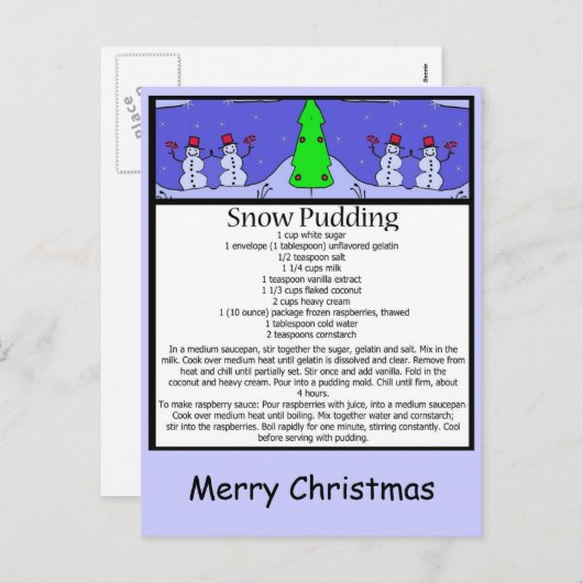 Schneepudding, Frohe Weihnachten (Vorne/Hinten)