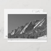 Schneepulver gegossene Flatironen Boulder CO BW Postkarte (Vorne/Hinten)