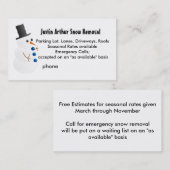 Schneeräumung-Schablone mit Schneemann Visitenkarte (Vorne/Hinten)