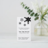 Schneeräumung, Schnee, der vertikales Schwarzes Visitenkarte (Stehend Vorderseite)