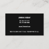 Schneeräumung-Visitenkarten Visitenkarte (Rückseite)