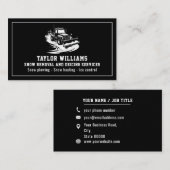 Schneeräumungs-Dienstleistungen - Schwarzweiß Visitenkarte (Vorne/Hinten)