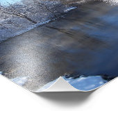 Schneereflektionen am Fluss Fotodruck (Ecke)