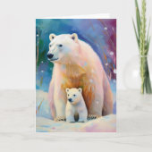 Schneereicher Winter Eisbären Moderne Kunst Karte (Vorderseite)