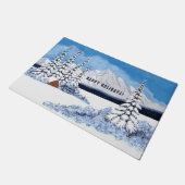 Schneereicher Winter Fußmatte (Schrägansicht)
