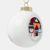 Schneereicher Winter: Keramik Kugel-Ornament (Links)