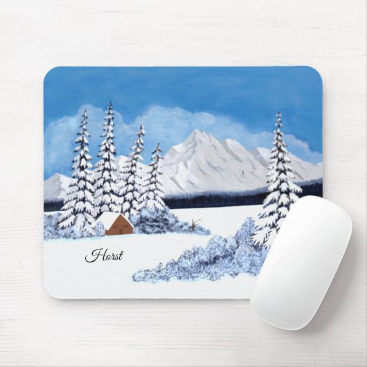 Schneereicher Winter Mousepad (Mit Mouse)