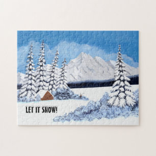 Schneereiches Winterpuzzle Puzzle